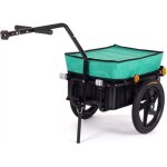 Remorque de v�lo samax - chariot de transport haute traction avec b�che 60 kg 70l vert