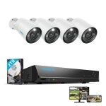 Reolink kit vido surveillance12mp 4x bullet camra ip poe avec audio + 8ch 2to nvrdtection personne ...