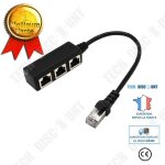 Rpartiteur ethernet - non spcifi - 3 ports rj45 - noir - cble rseau - adaptateur multiprise
