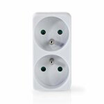 R�partiteur pour prise dalimentation - nedis - 2 entr�es - blanc - pr�t � poser - int�rieur