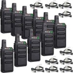 Retevis rt619 mini talkie walkie avec oreillettes pmr446 1300mah rechargeable clip arrire en mtal vox ...