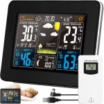 Retoo station mto sans fil radio avec intrieure extrieur capteur thermomtre hygromtre baromtre ...