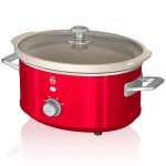 Retro mijoteuse 35l pole amovible en cramique antiadhsive vintage swan sf17021rneu 200w rouge 69570 ...