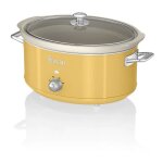 Retro mijoteuse 65l pole amovible en cramique antiadhsive vintage swan sf17031yelneu 320w jaune 55085 ...