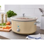 Retro mijoteuse 65l pole amovible en cramique antiadhsive vintage swan sf17031cn 320w crme 31829