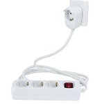 Rev rallonge multiprise 3 + 1x 5m + interrupteur blanc 0012395114 ws