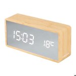 Rveil led en abs effet bois silver bois clair