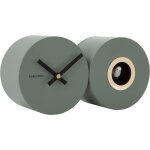 Horloge mural en m�tal mat duo cuckoo kaki