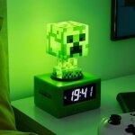R�veil minecraft creeper - paladone - r�p�tition et veilleuse lumineuse - vert