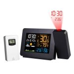 Rveil numrique noir led station mto temprature et dhumidit horloge avec projection de lheure