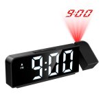 R�veil � projection led 3 niveaux de luminosit� snooze affichage thermom�tre alarme jour de travail - ...