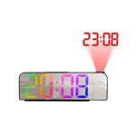 Rveil  projection rotation 180 12 - 24h horloge numrique led charge usb rveil projecteur de plafond ...