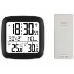 R�veil radio - pilot� - infactory - mod�le - double alarme - thermom�tre ext�rieur - noir et gris fonc� ...