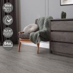 Revtement de sol pvc lame vinyle adhsif gris aspect chne 92 m 64 planches