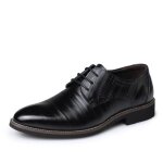 Richelieu en cuir pour homme noir - iztpserg