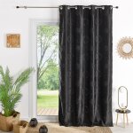 Rideau ameublement gros ronds et fils argent�s noir 140x240 cm