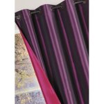 Rideau ameublement r�versible prune - home maison - 140 x 260cm - violet - uni - int�rieur - ?illets