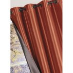 Rideau ameublement r�versible terracota 140x260 cm - home maison - rideau - uni - int�rieur - ?illets ...