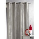 Rideau ameublement en taffetas imprim� argent gris clair 140x260 cm