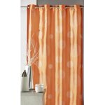Rideau ameublement en taffetas imprim� argent orange 140x260 cm
