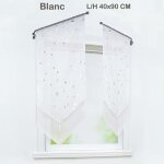 Rideau brise bise store bateau rideau romain courts voilage fenetre avec cordon de serrage blanc l - ...