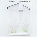 Rideau brise bise store bateau rideau romain courts voilage fenetre avec cordon de serrage blanc l - ...