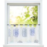 Rideaux brise bise transparent fenetre pour cuisine l - h 90x60cm - bleu