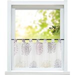 Rideaux brise bise transparent fenetre pour cuisine l - h 90x60cm - violet