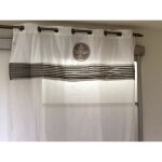 Rideau brod� lin � oeillets ant rond