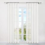 Rideaux courts voilage fen�tre passe - tringle ivoire h / l 245 x 145 cm en voile avec ruban � volants ...