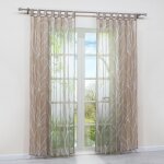 Rideaux courts voilage fen�tre en voile � passe - tringle sable h / l 245 x 140cm motif de branches d�coration ...