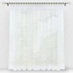 Rideaux courts voilage fen�tre en voile transparent avec ruban de satin � ruban fronceur blanc h / l ...
