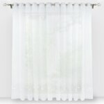 Rideaux courts voilage fen�tre en voile transparent avec ruban de satin � oeillets blanc h / l 225 x ...