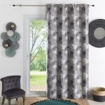 Rideau dameublement � jacquard arrondi gris clair 140x260 cm