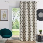 Rideau dameublement en jacquard jaune ocre 140x260 cm