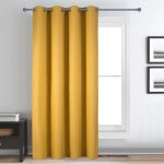 Rideau d�co uni occultant et thermique jaune moutarde 140x260 cm