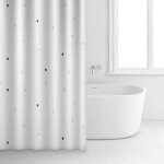 Rideau de douche - blanc - polyester - 180 x 200 cm - rayen