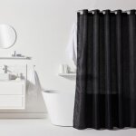 Rideau de douche gauffr - black - polyester - 180 x 200 cm - 12 crochets - utility - today