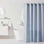 Rideau de douche gauffré - blue - polyester - 180 x 200 cm - 12 crochets - utility - today Rideau de douche gauffré - blue - polyester - 180 x 200 cm - 12 crochets - utility - today