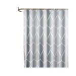 Rideau de douche imprim� imperm�able - insfity - 240 x 200 cm - gris - accessoires de salle de bain