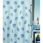 Rideau de douche spirella concha - polyester - marine - 180x200cm - facile à entretenir Rideau de douche spirella concha - polyester - marine - 180x200cm - facile à entretenir