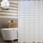 Rideau de doucherideau de douche translucide impermable avec 12 crochetsrideau de douche avec motif ...