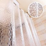 Rideau de douche transparent 180x180cm 3d rideau douche salle de bain peva anti - moisissure antibactrien ...