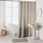 Rideau de douche uni essencia 180x200cm taupe - paris prix - polyester - accessoires de salle de bain ...