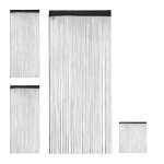 Rideau fils lot de 3 rideau de porte ou fentre 90x245 cm rideau spaghetti pour tringle peut tre raccourci ...