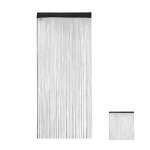 Relaxdays rideau fils rideau franges rideau de porte fentre rideau hauteur 245 cm 90x245 cm noir