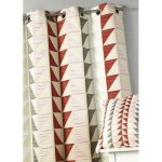 Rideau en jacquard imprim�s triangulaires bordeaux 140x260 cm