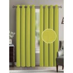 Rideaux - homerokk - effet lin - vert anis - 140 x 260 cm - polyester r�sistant