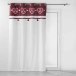 Rideau � ?illets heidi 140x240cm blanc & rouge