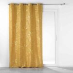 Rideau à ?illets imprimé belflor 140x260cm jaune Rideau à ?illets imprimé belflor 140x260cm jaune